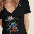 Embrace Neurodiversity Funny V5 Women's Jersey Short Sleeve Deep V-Neck Tshirt