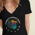 Embrace Neurodiversity Funny Women's Jersey Short Sleeve Deep V-Neck Tshirt