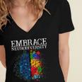 Embrace Neurodiversity Women's Jersey Short Sleeve Deep V-Neck Tshirt