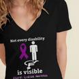 Every Disability Is Visible Aicardi Syndrome Awareness Purple Ribbon Aicardi Syndrome Support Aicardi Syndrome Awareness Women's Jersey Short Sleeve Deep V-Neck Tshirt