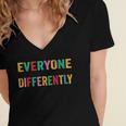 Everyone Communicates Differently V3 Women's Jersey Short Sleeve Deep V-Neck Tshirt