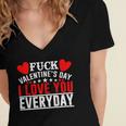 Fk Valentines Day I Love You Every Day Women's Jersey Short Sleeve Deep V-Neck Tshirt