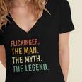 Flickinger Name Shirt Flickinger Family Name Women's Jersey Short Sleeve Deep V-Neck Tshirt