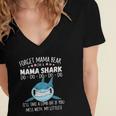 Forget Mama Bear Funny Im A Mama Shark Novelty Gift Women's Jersey Short Sleeve Deep V-Neck Tshirt