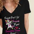 Friends Dont Let Friends Fight Eosinophilic Disease Alone Pink Ribbon Eosinophilic Disease Eosinophilic Disease Awareness Women's Jersey Short Sleeve Deep V-Neck Tshirt