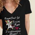 Friends Dont Let Friends Fight Parkinsons Alone Grey Ribbon Parkinsons Parkinsons Awareness Women's Jersey Short Sleeve Deep V-Neck Tshirt