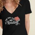 Funny All The Cool Kids Are Reading Women's Jersey Short Sleeve Deep V-Neck Tshirt