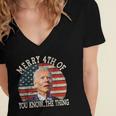 Funny Biden Dazed Merry 4Th Of You Know The Thing Women's Jersey Short Sleeve Deep V-Neck Tshirt