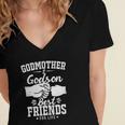Funny Godmother And Godson Best Friends Godmother And Godson Women's Jersey Short Sleeve Deep V-Neck Tshirt