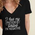 Funny I Had My Patience Tested Im Negative Women's Jersey Short Sleeve Deep V-Neck Tshirt