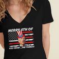 Funny Joe Biden Dazed Merry 4Th Of You Know The Thing Women's Jersey Short Sleeve Deep V-Neck Tshirt