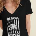 Funny Maga King Trump Supporter Gift Maga King Women's Jersey Short Sleeve Deep V-Neck Tshirt