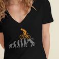 Funny Mountain Bike Evolution Biker Best Women's Jersey Short Sleeve Deep V-Neck Tshirt