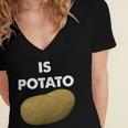 Funny Potato Women's Jersey Short Sleeve Deep V-Neck Tshirt