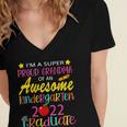 Funny Proud Grandma Of A Class Of 2022 Kindergarten Graduate Women's Jersey Short Sleeve Deep V-Neck Tshirt