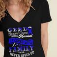 Gerd Doesnt Come With A Manual It Comes With A Family Who Never Gives Up Periwinkle Blue Ribbon Gastroesophageal Reflux Disease Gerd Awareness Women's Jersey Short Sleeve Deep V-Neck Tshirt