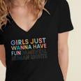 Girls Just Wanna Have Fundamental RightsWomen's Jersey Short Sleeve Deep V-Neck Tshirt