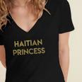 Haitian Pride Gold - Haitian Princess Women's Jersey Short Sleeve Deep V-Neck Tshirt