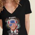 Happy Easter Confused Joe Biden 4Th Of July Funny Women's Jersey Short Sleeve Deep V-Neck Tshirt