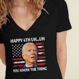 Happy Uh You Know The Thing Funny Joe Biden 4Th Of July Women's Jersey Short Sleeve Deep V-Neck Tshirt