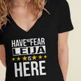 Have No Fear Leija Is Here Name Women's Jersey Short Sleeve Deep V-Neck Tshirt