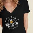 Hearsay Brewing Co Home Of The Mega Pint That’S Hearsay V2 Women's Jersey Short Sleeve Deep V-Neck Tshirt