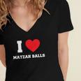 I Love Matzah Balls Lover Gift Women's Jersey Short Sleeve Deep V-Neck Tshirt