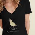 I Love My Cockatiel - Cockatiel Parrot Women's Jersey Short Sleeve Deep V-Neck Tshirt