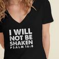 I Will Not Be Shaken Psalm 168 Christian Gift Women's Jersey Short Sleeve Deep V-Neck Tshirt