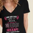 Ida Name Gift And God Said Let There Be Ida Women's Jersey Short Sleeve Deep V-Neck Tshirt