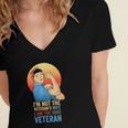 Im Not The Veterans Wife Im The Veteran Veterans Day Women's Jersey Short Sleeve Deep V-Neck Tshirt