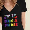 Its Not A Phase Lgbtqia Rainbow Flag Gay Pride Ally Women's Jersey Short Sleeve Deep V-Neck Tshirt