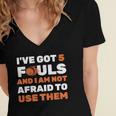 Ive Got 5 Fouls And I Am Not Afraid Basketball Player Cute Women's Jersey Short Sleeve Deep V-Neck Tshirt