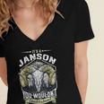 Janson Name Shirt Janson Family Name V4 Women's Jersey Short Sleeve Deep V-Neck Tshirt