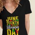 Juneteenth Is My Independence Day 1865 African American Women's Jersey Short Sleeve Deep V-Neck Tshirt