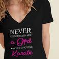 Karate Lover Martial Arts Women Gift Karate Women's Jersey Short Sleeve Deep V-Neck Tshirt