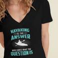 Kayaking Is The Answer Paddler Canoe Water Sports Paddling Women's Jersey Short Sleeve Deep V-Neck Tshirt