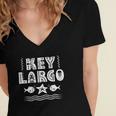 Key Largo Florida Fish Ocean Life Women's Jersey Short Sleeve Deep V-Neck Tshirt