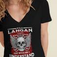 Langan Name Shirt Langan Family Name Women's Jersey Short Sleeve Deep V-Neck Tshirt