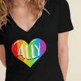 Lgbtq Ally For Gay Pride Men Women Children Women's Jersey Short Sleeve Deep V-Neck Tshirt