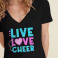 Live Love Cheer Funny Cheerleading Lover Quote Cheerleader V2 Women's Jersey Short Sleeve Deep V-Neck Tshirt