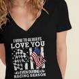 Love You During Racing Season Women's Jersey Short Sleeve Deep V-Neck Tshirt