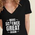 Make Science Great Again Sciences Scientist Teacher Lover Women's Jersey Short Sleeve Deep V-Neck Tshirt