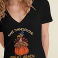 Make Thanksgiving Great Again Funny 1 Shirt Women's Jersey Short Sleeve Deep V-Neck Tshirt