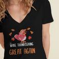 Make Thanksgiving Great Again Funny 5 Shirt Women's Jersey Short Sleeve Deep V-Neck Tshirt