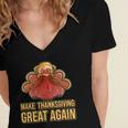 Make Thanksgiving Great Again Trump 907 Shirt Women's Jersey Short Sleeve Deep V-Neck Tshirt