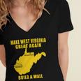 Make West Virginia Great Again Build A Wall Women's Jersey Short Sleeve Deep V-Neck Tshirt