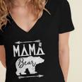 Mama Bear Mothers Day Gift For Wife Mommy Matching Funny Women's Jersey Short Sleeve Deep V-Neck Tshirt