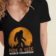 Market Trendz Bigfoot Hide And Seek Champion 405 Trending Shirt Women's Jersey Short Sleeve Deep V-Neck Tshirt