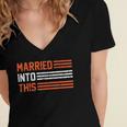 Married Into This 298 Trending Shirt Women's Jersey Short Sleeve Deep V-Neck Tshirt